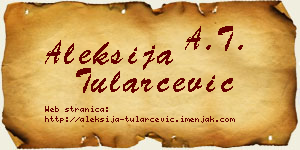 Aleksija Tularčević vizit kartica